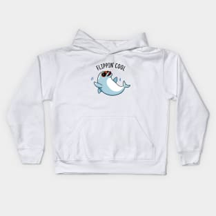 Flippin Cool Cute Dolphin Pun. Kids Hoodie